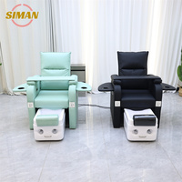 Fauteuil de pédicure Siman pas cher avec massage des pieds, chaise confortable pour manucure et pédicure complète en cuir PU