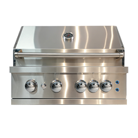 Cuisine extérieure de luxe haut de gamme intégrée en acier inoxydable 304, pour la maison, la cour, le jardin, barbecue au gaz GPL/GN, 4 brûleurs