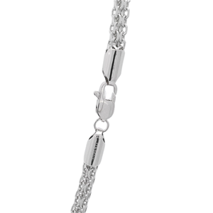 Structured Dual Cross White Pt950 Weighty Neck Lariat With <b>Square</b> Cut Links For Masculine Men Daily Platinum Accessory - Product Image 5