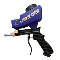 Petit pistolet de sablage pneumatique portatif en plastique, pistolet de sablage bleu/rouge haute efficacité
