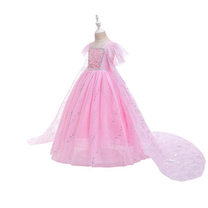 Nuovo Vestito da Principessa <span class=keywords><strong>Frozen</strong></span> per Bambine, Abito con Paillettes a Fiocco <span class=keywords><strong>di</strong></span> Neve, Fornito Direttamente dal Produttore - Product Image 4