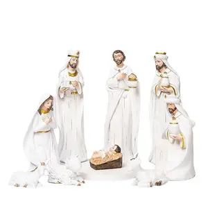 Holy Family Figurine Nativity Set Resin Religious Craft Home Decoration Europe OEM Piece Polyresin Sculpt Decoration Etc CN;GUA