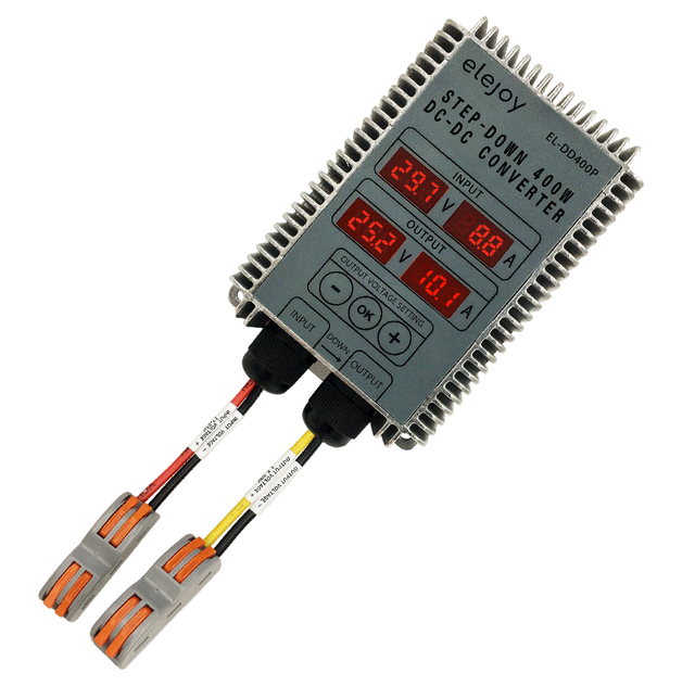 BUCK 12/24V Adjustable LED Display DC-DC Converter Step-Down 17-85V to 3.3V-30V Waterproof Aluminium 400W EL-DD400P