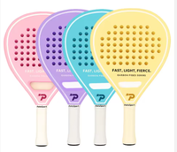Raquette de Padel en Fibre de Carbone Haute Performance Série Macaron, Noyau en Mousse EVA Rose et Blanc pour Femme