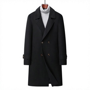 Abrigo <span class=keywords><strong>de</strong></span> Lana Tejida <span class=keywords><strong>de</strong></span> Invierno para Hombre, Corte Largo, Estilo Casual, Doble Botonadura, Chaqueta Juvenil - Product Image 2