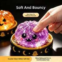 Nouveau Jouet Anti-Stress Squishy en Forme de Citrouille Fantôme à Paillettes pour Halloween, en Matériau TPR, Unisexe, Boîte Mystère Surprise