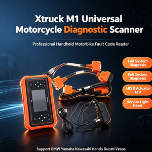 Xtruck M1 Professional Motorcycle Diagnostic Scanner Full Set, Moto Fault Code Reader with Main Unit, Test Cables, Power <b>Adapter</b> - Product Image 1