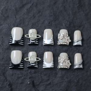 Faux ongles en acrylique à couverture complète, courts, faits main, de haute qualité, à presser, pour vente en gros, marque privée - Product Image 2