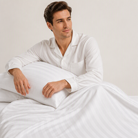 Tissu en coton peigné rayé 100% coton 100S*100S 670TC 450x220, largeur 250 cm, pour la literie de luxe des hôtels