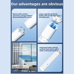 Rail de rideau électrique en alliage d'aluminium avec batterie au lithium, télécommande, application Mijia pour la maison intelligente <span class=keywords><strong>Tuya</strong></span> avec commande vocale - Product Image 3