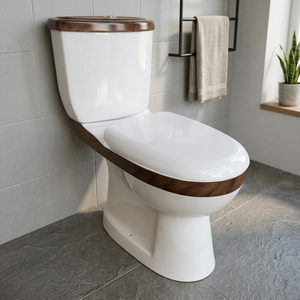 Inodoro de Cerámica de Dos Piezas con Ahorro de Agua, Estándar Europeo, Doble Descarga, Sifónico, Tipo S - Product Image 2