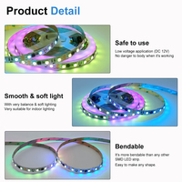 Bande lumineuse LED RGBIC ESann DC 12v/24v WS2811 60LEDs Pixels dynamiques individuels SMD 5050 Bande lumineuse LED numérique intelligente RGBIC