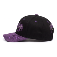 Gorra de béisbol de gamuza personalizada de fábrica con bordado 3D en relieve, estampado en relieve, diseño de rayo gótico, estilo Hip Hop RHINO Club para venta al por mayor