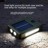 Lampe torche LED rechargeable solaire, lampe de camping - Éclairage d'urgence portable pour l'extérieur, indice IP54, lumière du jour 6000K, utilisation domestique
