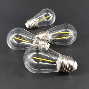 E14 S14 Glühlampe E27 dekorative Lampe String LED-Lampe 110V 3V Solar Edison Glühbirne Vintage PC Kunststoff Ein Filament