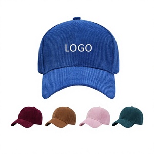 Gorra de Béisbol de Pana de Alta Calidad con 6 Paneles, Cálida, con Rayas, Logotipo Personalizado, Estilo Vintage Lavado, para Hombre y Mujer - Product Image 1