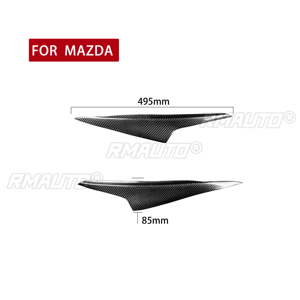 1 par de cubiertas decorativas para faros delanteros de fibra de carbono real para MAZDA-3 Mazda3 Axela 2016-2017, accesorios para automóvil - Product Image 4