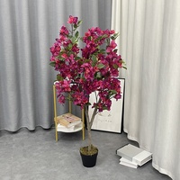 Arbre artificiel de bougainvillier, grande plante artificielle résistante aux UV, arbre décoratif d'extérieur avec pot