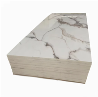 Panneau mural rectangulaire en PVC imitation marbre, motif 3D, imperméable, impression fine, panneau rigide, lot en vrac