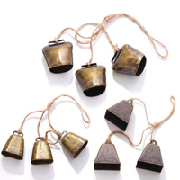 Set di 3 Campanelli Metallici Personalizzati OEM per Bestiame con Cordino e Sonagli per Collari di Mucche, Cavalli, Pecore e Cani, Ideali per l'Allevamento e la Pascolo