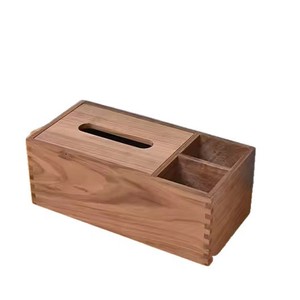 Caja de pañuelos de madera de nogal negro, caja de almacenamiento multiusos cubierta para el hogar, dormitorio, sala de estar, mesa de comedor de hotel - Product Image 2