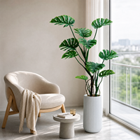 Plantes artificielles Monstera Deliciosa en plastique de 1,20 m pour la décoration DIY du sol à la maison, sur la véranda, dans le jardin, au bureau et au magasin