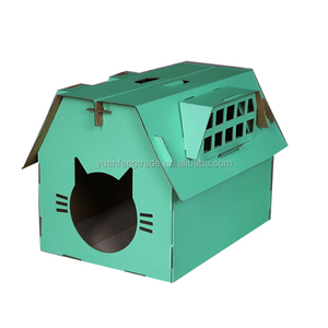 Rascador de gato de cartón de papel colorido, condominio conveniente para gatos para rascar y jugar Hideaway Play Box - Product Image 2