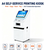 Kiosque personnalisé à écran tactile Imprimante Équipement d'impression libre-service Kiosque de scanner A4 libre-service