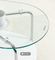 Tables basses modernes TMG-K90 en MDF, verre trempé et tubes en fer électroplaqué pour salon et mobilier de maison – Vente en gros