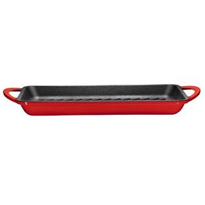 Sartén de hierro fundido esmaltado más vendida, plancha rectangular acanalada, sartén resistente con revestimiento rojo <span class=keywords><strong>para</strong></span> freír carne, barbacoa casera - Product Image 4