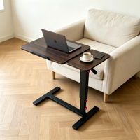 Bureau d'appoint pliable et mobile en bois, réglable en hauteur par vérin hydraulique, design moderne et minimaliste, multifonctionnel, pour bureau, chambre et canapé
