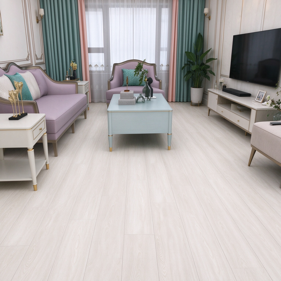 Light Cream SPC Flooring Stone Plastic Composite Rigid Core Vinyl Plank ...