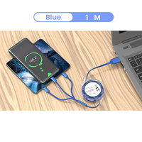 Cable de carga retráctil 3 en 1, conector adaptador de cargador múltiple con tipo C/Micro USB