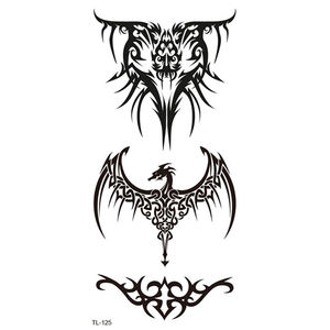 BXTAT adesivi TL121-TL126 tatuaggio temporaneo nero rosa cervo girasole Taraxacum farfalla angelo luna animale Totem materiale di carta - Product Image 5