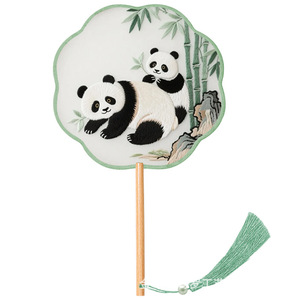 Nuevo Abanico Redondo Bordado de Estilo Chino para Verano, Personalizable para Hanfu y Cheongsam, Abanico Portátil de Manivela de Estilo Chino para Fotos - Product Image 1
