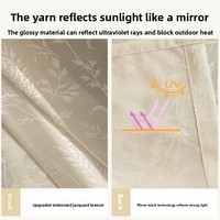 Rideau en voile de polyester plissé effet miroir, style campagnard français, jacquard, occultant, pour salon