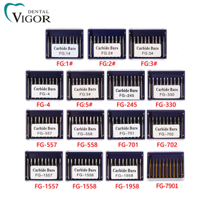 10 cái/hộp nha khoa FG <span class=keywords><strong>Carbide</strong></span> <span class=keywords><strong>burs</strong></span> Kit cho Nha khoa đánh bóng công cụ - Product Image 1