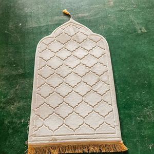 Ensemble de tapis de prière musulman avec pochette élégante, perles et pompons en perles - Antidérapant, réversible, usage domestique, polyester 65x115cm pour femmes - Product Image 4