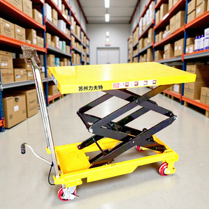 Chariot à main hydraulique, plateforme élévatrice à ciseaux manuelle, hauteur 720 mm, monocouche, métal et plastique, véhicule de manutention logistique pour entrepôt - Product Image 1