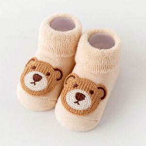 Chaussons Bébé Antidérapants en Coton Épais Respirant et Doux, Motif Ours de Dessin Animé, Taille Unique, Collection Printemps-Automne 2024 - Product Image 5