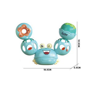 Jouet sensoriel gonflable en plastique ABS, griffe de crabe de dessin animé souple avec <span class=keywords><strong>hochet</strong></span> pour bébé et tout-petit, fonction interactive de torsion et de secouage - Product Image 6
