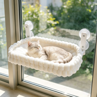 Hamac de fenêtre pour chat en gros avec 4 ventouses puissantes, lit pliable en peluche pour chat d'intérieur, OEM ODM personnalisé