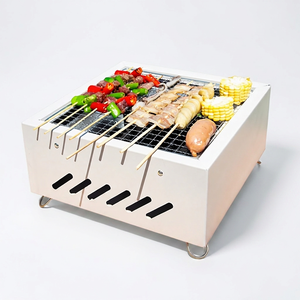 Barbecue portable pliable au charbon de bois, revêtement poudré antiadhésif, sans fumée pour le camping, la maison et le jardin - Product Image 1