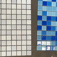 Mosaicos de Vidrio Cuadrados Modernos de 25x25x4mm, Diseño de Parqué Transparente Iridiscente para Paredes de Hotel