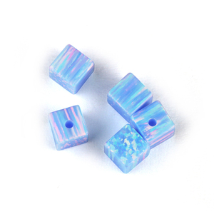 Bán buôn 3mm 4mm 5mm 6mm Cube Opal hạt/op26 ánh sáng màu xanh màu vuông Opal hạt/Loose Spacer hạt cho vòng đeo tay tự làm - Product Image 2