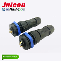 Connecteur étanche Jnicon M16 5 Amp 10a 2P 3P 4P IP67 IP68, fiche mâle, prise femelle, type de connexion à verrouillage par poussée ou par vis