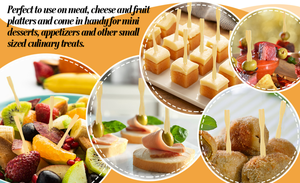 Fourchettes apéritif jetables fourchettes en bois fourchettes apéritif fruits pour accessoires alimentaires de charcuterie de fête - Product Image 6