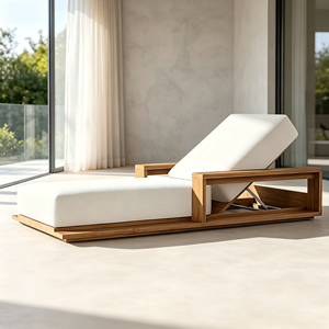 Conjuntos Clásicos de Muebles de Jardín para Exteriores, Tumbonas de Teca para Hotel, Tumbona Ajustable de Teca Bahía, Tumbonas Resistentes a la Intemperie - Product Image 5