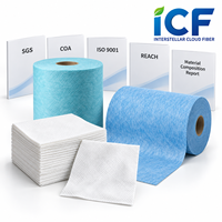 Lingettes industrielles jetables en tissu non tissé ICF Clean Processing, faible teneur en fibres, en viscose, pour le nettoyage des équipements de précision et des installations industrielles