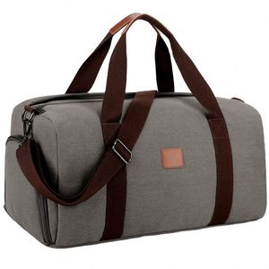 BSCI Factory OEM <b>Foldable</b> Weekender Bag Overnight Travel Bag Waterproof Duffle Tote Bag with <b>Shoes</b> Compartment - Product Image 1